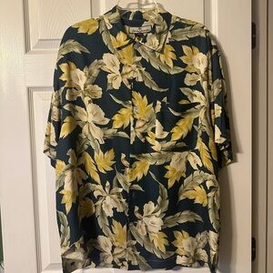 Tommy Bahama Men's Floral Shirt in Blue and Yellow